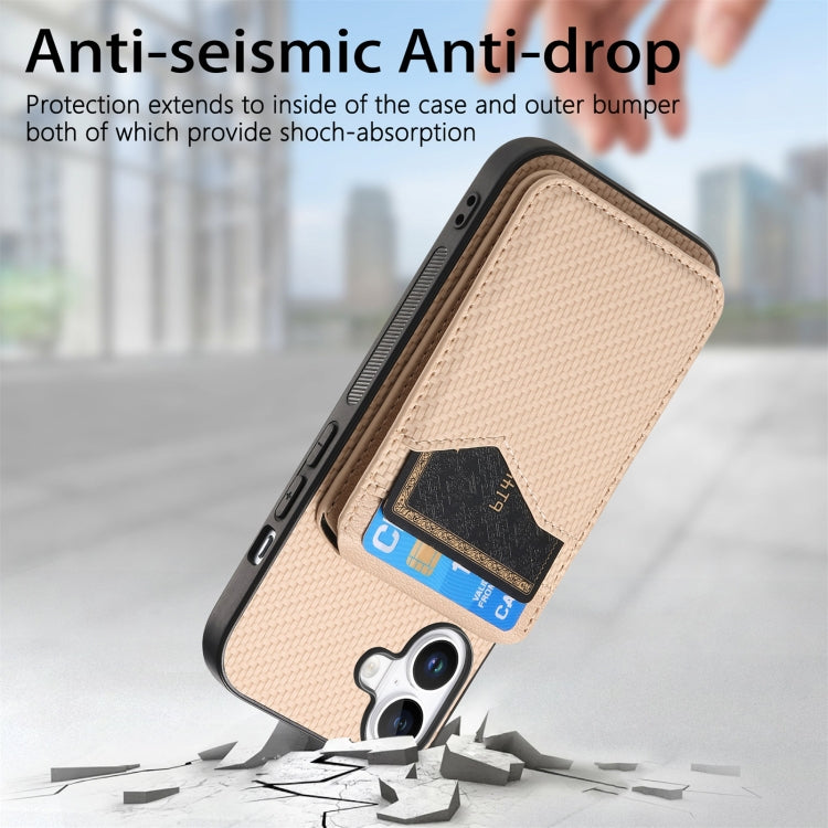 Carbon Fiber MagSafe Vertical Flip Card Bag Phone Case, For iPhone 16 Apple Accessories engcar4900 iPhone 16 - APEXEL INDIA - Mobile Lens - Mobile Camera Lens - Cellphone Accessories - Phone Lens - Smartphone Lens