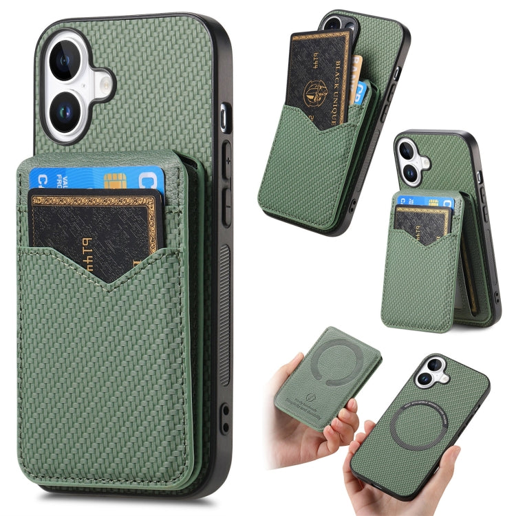 Carbon Fiber MagSafe Vertical Flip Card Bag Phone Case, For iPhone 16 Apple Accessories engcar4900 iPhone 16 - APEXEL INDIA - Mobile Lens - Mobile Camera Lens - Cellphone Accessories - Phone Lens - Smartphone Lens