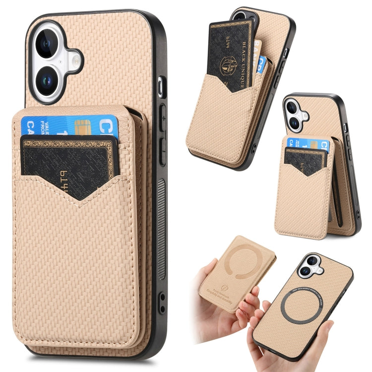 Carbon Fiber MagSafe Vertical Flip Card Bag Phone Case, For iPhone 16e, For iPhone 16 Pro Max, For iPhone 16 Pro, For iPhone 16 Plus Apple Accessories engcar4904 iPhone 16e - APEXEL INDIA - Mobile Lens - Mobile Camera Lens - Cellphone Accessories - Phone Lens - Smartphone Lens