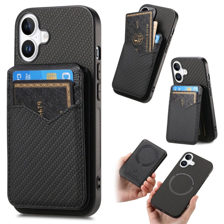Carbon Fiber MagSafe Vertical Flip Card Bag Phone Case, For iPhone 16e, For iPhone 16 Pro Max, For iPhone 16 Pro, For iPhone 16 Plus Apple Accessories engcar4904 iPhone 16e - APEXEL INDIA - Mobile Lens - Mobile Camera Lens - Cellphone Accessories - Phone Lens - Smartphone Lens