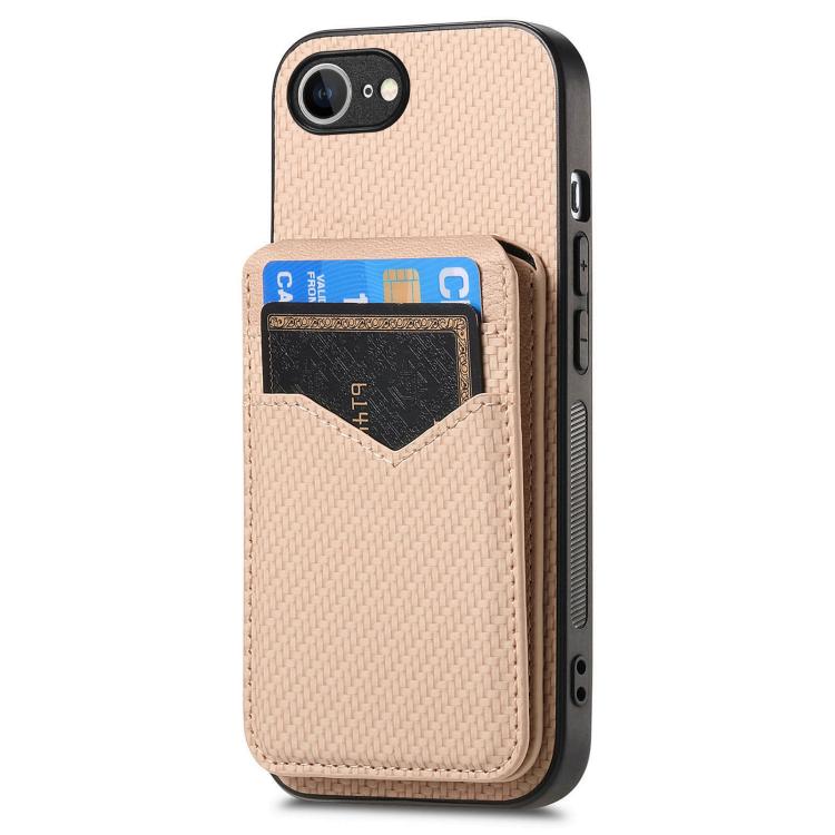 Carbon Fiber MagSafe Vertical Flip Card Bag Phone Case, For iPhone 16e, For iPhone 16 Pro Max, For iPhone 16 Pro, For iPhone 16 Plus Apple Accessories engcar4904 iPhone 16e - APEXEL INDIA - Mobile Lens - Mobile Camera Lens - Cellphone Accessories - Phone Lens - Smartphone Lens