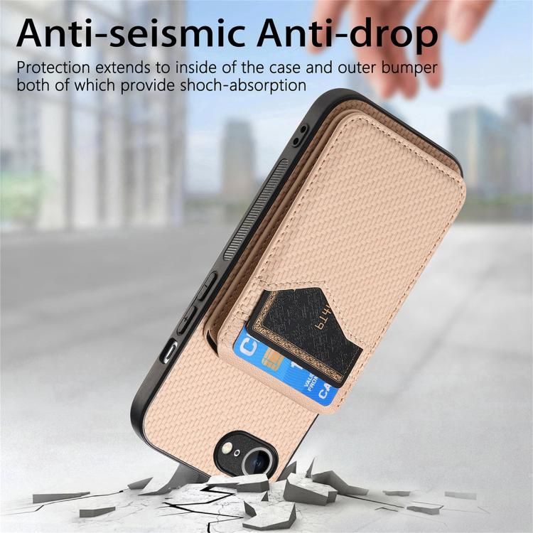 Carbon Fiber MagSafe Vertical Flip Card Bag Phone Case, For iPhone 16e, For iPhone 16 Pro Max, For iPhone 16 Pro, For iPhone 16 Plus Apple Accessories engcar4904 iPhone 16e - APEXEL INDIA - Mobile Lens - Mobile Camera Lens - Cellphone Accessories - Phone Lens - Smartphone Lens