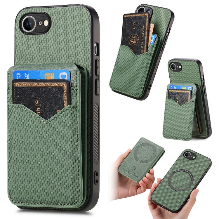 Carbon Fiber MagSafe Vertical Flip Card Bag Phone Case, For iPhone 16e, For iPhone 16 Pro Max, For iPhone 16 Pro, For iPhone 16 Plus Apple Accessories engcar4904 iPhone 16e - APEXEL INDIA - Mobile Lens - Mobile Camera Lens - Cellphone Accessories - Phone Lens - Smartphone Lens