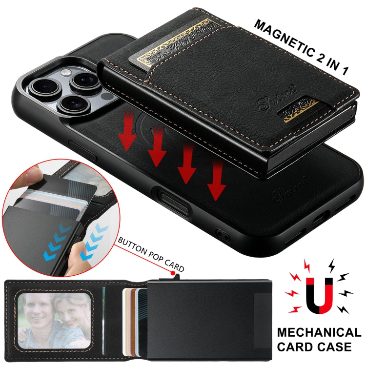 Suteni H19 Litchi Grain 2-in-1 MagSafe Removable Card Box Back Phone Case Apple Accessories engsut5725 iPhone 15 iPhone 15 Cases Suteni - Suteni - Mobile Lens - Mobile Camera Lens - Cellphone Accessories - Phone Lens - Smartphone Lens