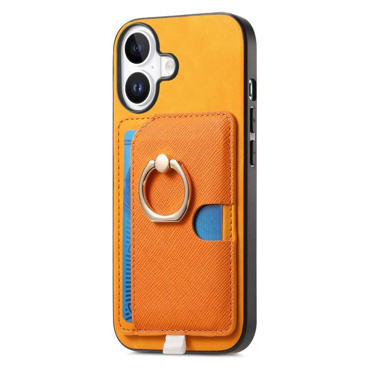 Retro Cross Leather Ring Side Insert Card Bag MagSafe Phone Case, For iPhone 16 Plus, For iPhone 16, For iPhone 15 Pro max Apple Accessories engret5066 iPhone 16 Plus - APEXEL INDIA - Mobile Lens - Mobile Camera Lens - Cellphone Accessories - Phone Lens - Smartphone Lens