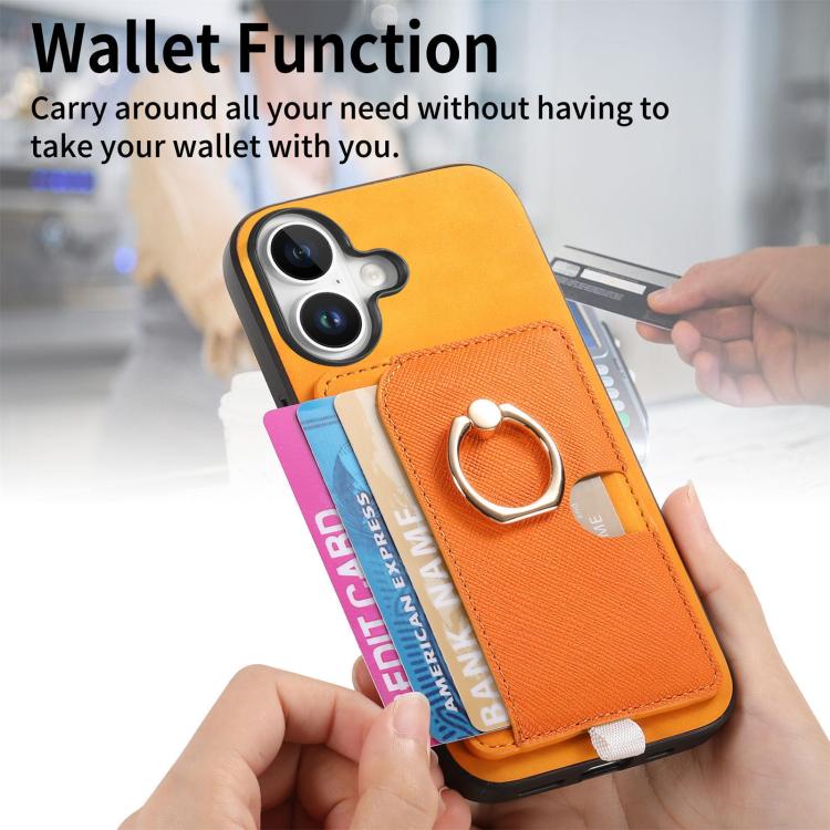 Retro Cross Leather Ring Side Insert Card Bag MagSafe Phone Case, For iPhone 16 Plus, For iPhone 16, For iPhone 15 Pro max Apple Accessories engret5066 iPhone 16 Plus - APEXEL INDIA - Mobile Lens - Mobile Camera Lens - Cellphone Accessories - Phone Lens - Smartphone Lens