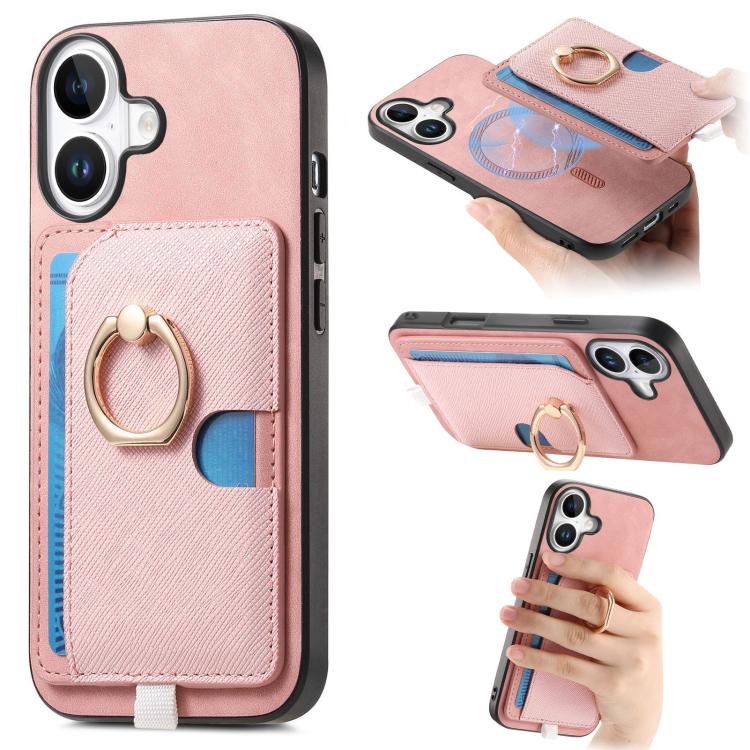 Retro Cross Leather Ring Side Insert Card Bag MagSafe Phone Case, For iPhone 16 Plus, For iPhone 16, For iPhone 15 Pro max Apple Accessories engret5066 iPhone 16 Plus - APEXEL INDIA - Mobile Lens - Mobile Camera Lens - Cellphone Accessories - Phone Lens - Smartphone Lens