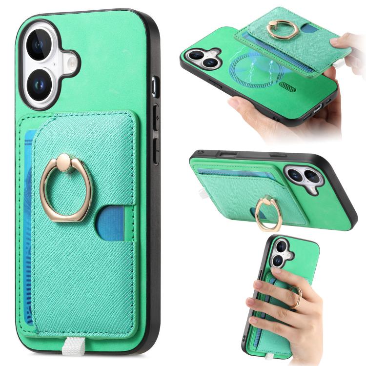Retro Cross Leather Ring Side Insert Card Bag MagSafe Phone Case, For iPhone 16 Plus, For iPhone 16, For iPhone 15 Pro max Apple Accessories engret5066 iPhone 16 Plus - APEXEL INDIA - Mobile Lens - Mobile Camera Lens - Cellphone Accessories - Phone Lens - Smartphone Lens