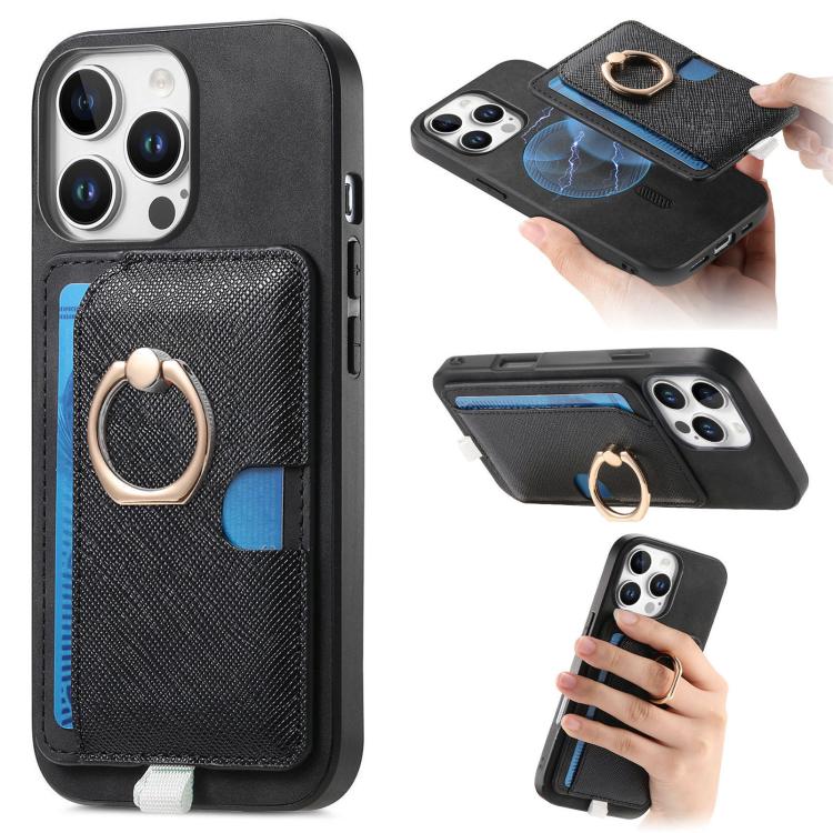 Retro Cross Leather Ring Side Insert Card Bag MagSafe Phone Case, For iPhone 15 Pro, For iPhone 15 Plus, For iPhone 15 Apple Accessories engret5082 iPhone 15 Pro - APEXEL INDIA - Mobile Lens - Mobile Camera Lens - Cellphone Accessories - Phone Lens - Smartphone Lens