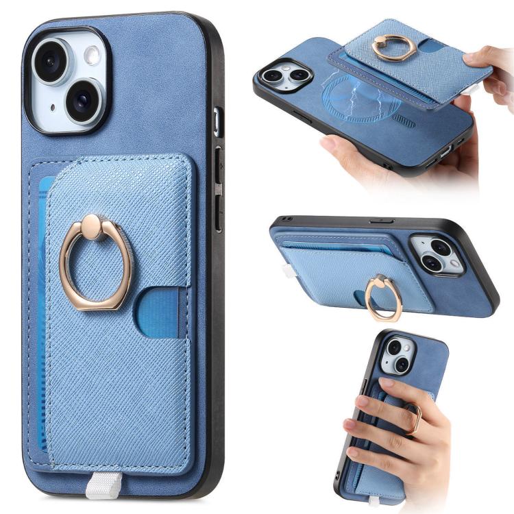 Retro Cross Leather Ring Side Insert Card Bag MagSafe Phone Case, For iPhone 15 Pro, For iPhone 15 Plus, For iPhone 15 Apple Accessories engret5082 iPhone 15 Pro - APEXEL INDIA - Mobile Lens - Mobile Camera Lens - Cellphone Accessories - Phone Lens - Smartphone Lens