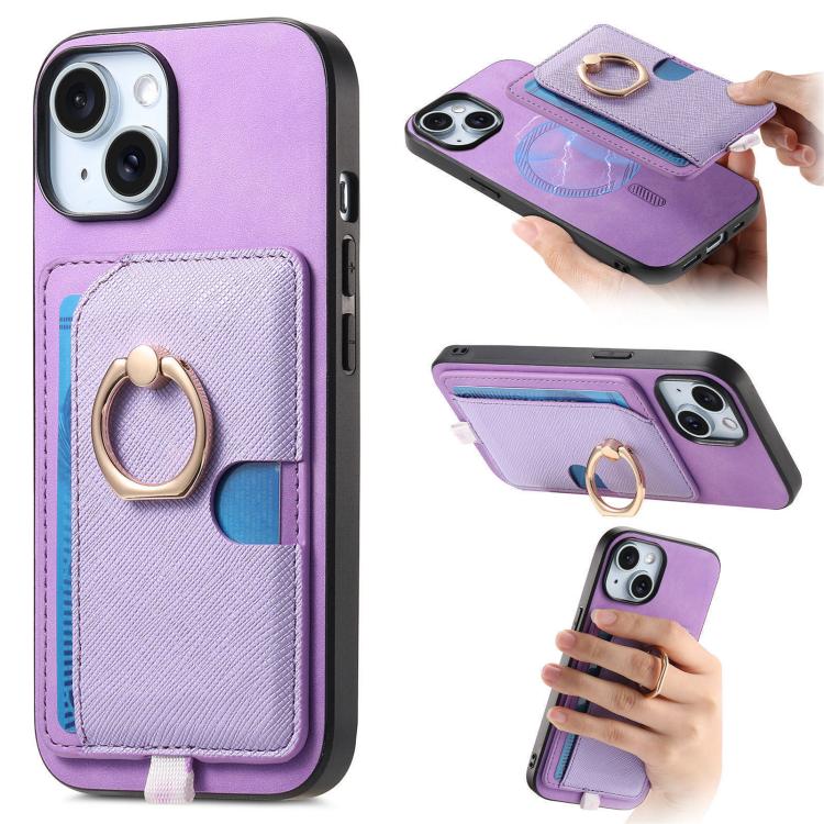 Retro Cross Leather Ring Side Insert Card Bag MagSafe Phone Case, For iPhone 15 Pro, For iPhone 15 Plus, For iPhone 15 Apple Accessories engret5082 iPhone 15 Pro - APEXEL INDIA - Mobile Lens - Mobile Camera Lens - Cellphone Accessories - Phone Lens - Smartphone Lens