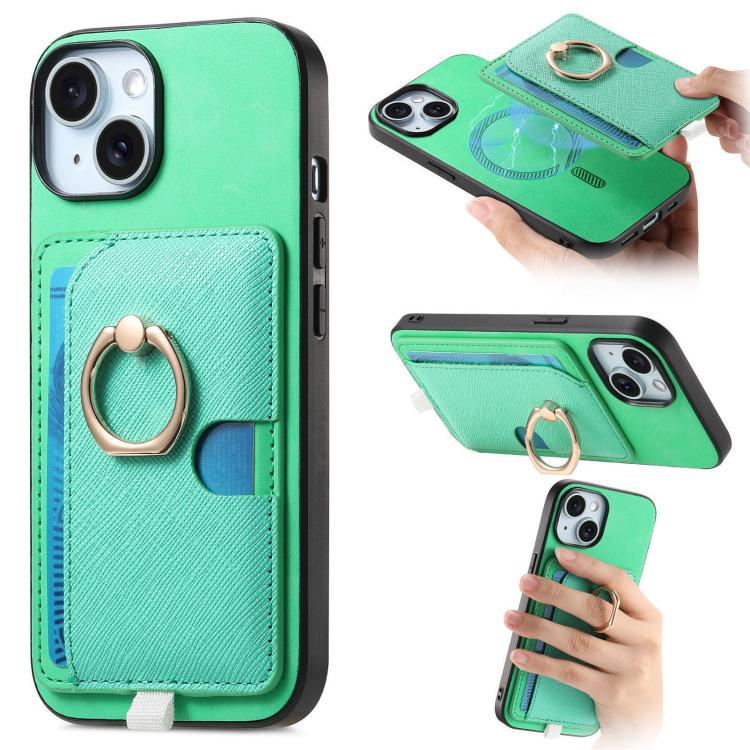 Retro Cross Leather Ring Side Insert Card Bag MagSafe Phone Case, For iPhone 15 Pro, For iPhone 15 Plus, For iPhone 15 Apple Accessories engret5082 iPhone 15 Pro - APEXEL INDIA - Mobile Lens - Mobile Camera Lens - Cellphone Accessories - Phone Lens - Smartphone Lens
