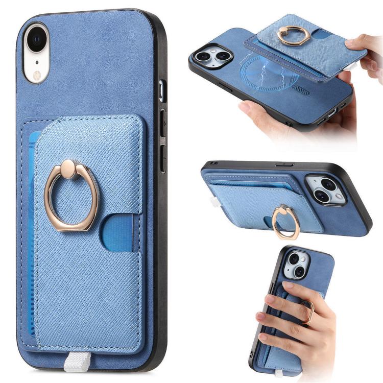 Retro Cross Leather Ring Side Insert Card Bag MagSafe Phone Case, For iPhone 11, For iPhone 11 Pro, For iPhone XR Apple Accessories engret5072 More iPhone Cases - APEXEL INDIA - Mobile Lens - Mobile Camera Lens - Cellphone Accessories - Phone Lens - Smartphone Lens