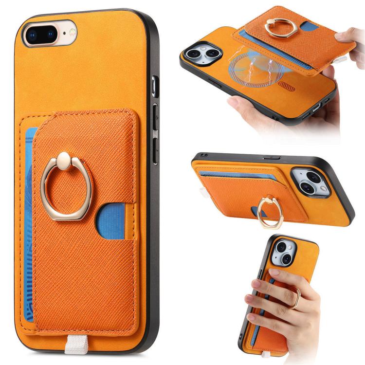 Retro Cross Leather Ring Side Insert Card Bag MagSafe Phone Case Apple Accessories engret5909 More iPhone Cases - APEXEL INDIA - Mobile Lens - Mobile Camera Lens - Cellphone Accessories - Phone Lens - Smartphone Lens