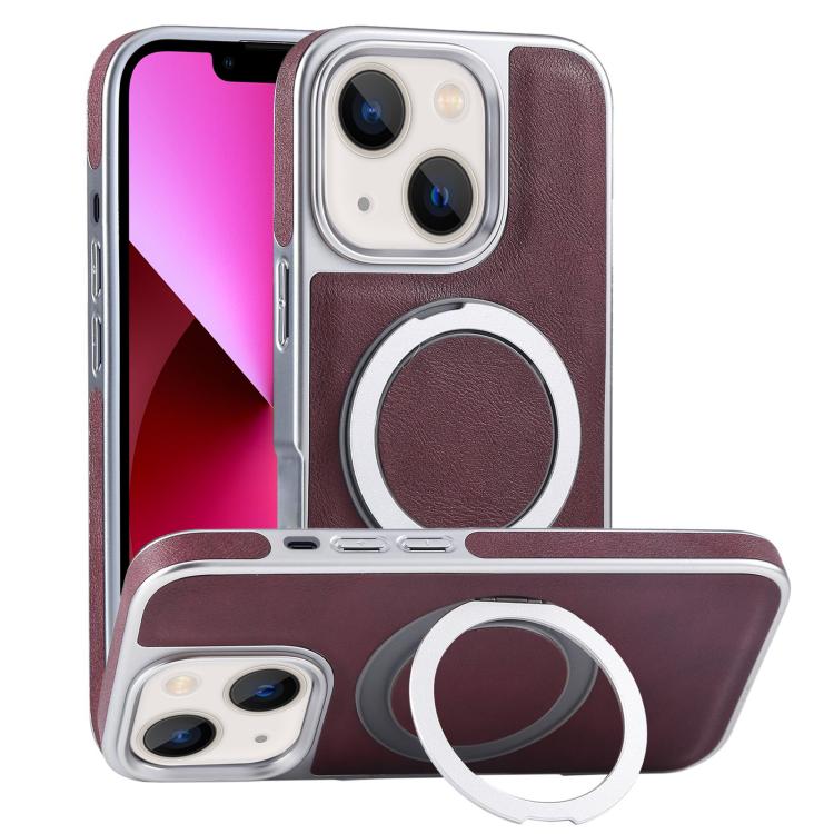 Plated Leather Grain Rotation MagSafe Holder Phone Case, For iPhone 13 Pro Max, For iPhone 13 Pro, For iPhone 13 Apple Accessories engpla5095 More iPhone Cases - APEXEL INDIA - Mobile Lens - Mobile Camera Lens - Cellphone Accessories - Phone Lens - Smartphone Lens