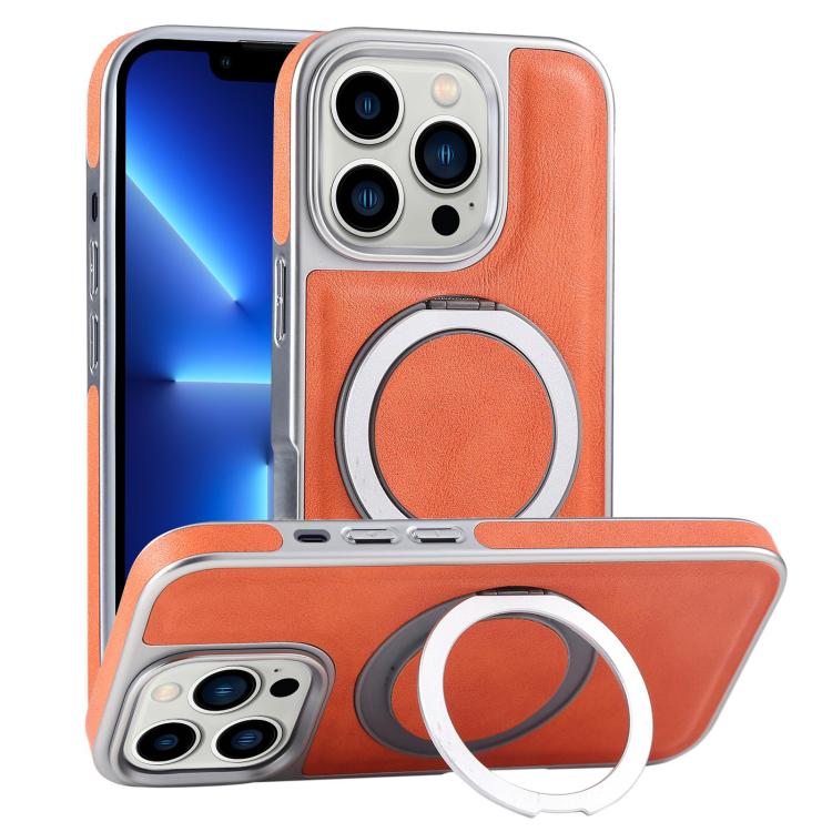 Plated Leather Grain Rotation MagSafe Holder Phone Case, For iPhone 13 Pro Max, For iPhone 13 Pro, For iPhone 13 Apple Accessories engpla5095 More iPhone Cases - APEXEL INDIA - Mobile Lens - Mobile Camera Lens - Cellphone Accessories - Phone Lens - Smartphone Lens