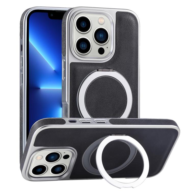 Plated Leather Grain Rotation MagSafe Holder Phone Case, For iPhone 13 Pro Max, For iPhone 13 Pro, For iPhone 13 Apple Accessories engpla5095 More iPhone Cases - APEXEL INDIA - Mobile Lens - Mobile Camera Lens - Cellphone Accessories - Phone Lens - Smartphone Lens