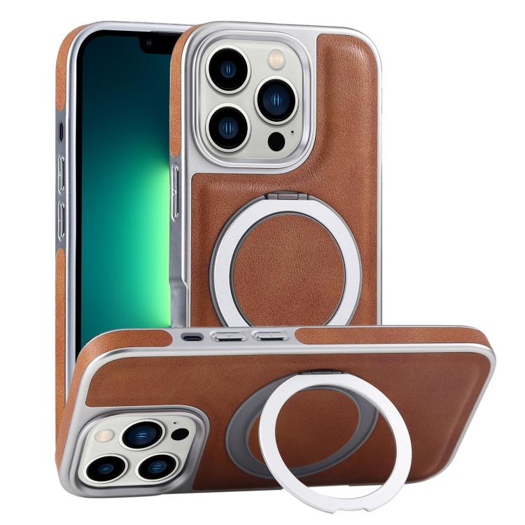 Plated Leather Grain Rotation MagSafe Holder Phone Case, For iPhone 13 Pro Max, For iPhone 13 Pro, For iPhone 13 Apple Accessories engpla5095 More iPhone Cases - APEXEL INDIA - Mobile Lens - Mobile Camera Lens - Cellphone Accessories - Phone Lens - Smartphone Lens
