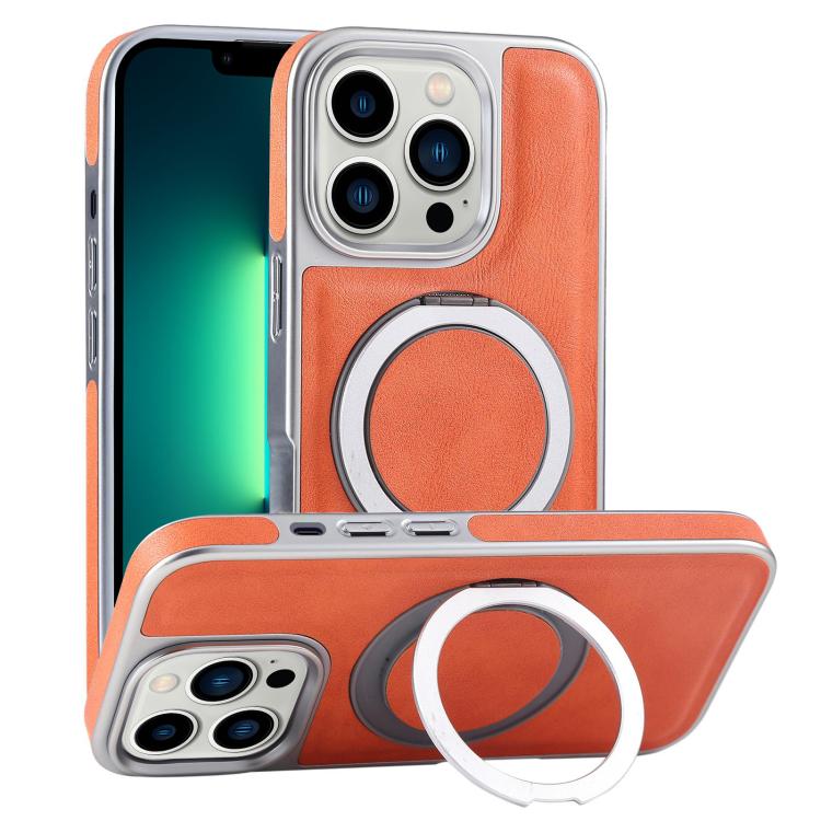 Plated Leather Grain Rotation MagSafe Holder Phone Case, For iPhone 13 Pro Max, For iPhone 13 Pro, For iPhone 13 Apple Accessories engpla5095 More iPhone Cases - APEXEL INDIA - Mobile Lens - Mobile Camera Lens - Cellphone Accessories - Phone Lens - Smartphone Lens