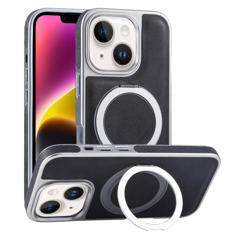 Plated Leather Grain Rotation MagSafe Holder Phone Case, For iPhone 14 Plus, For iPhone 14, For iPhone 14 Pro, For iPhone 14 Pro Max Apple Accessories engpla5084 iPhone 14 Plus - APEXEL INDIA - Mobile Lens - Mobile Camera Lens - Cellphone Accessories - Phone Lens - Smartphone Lens