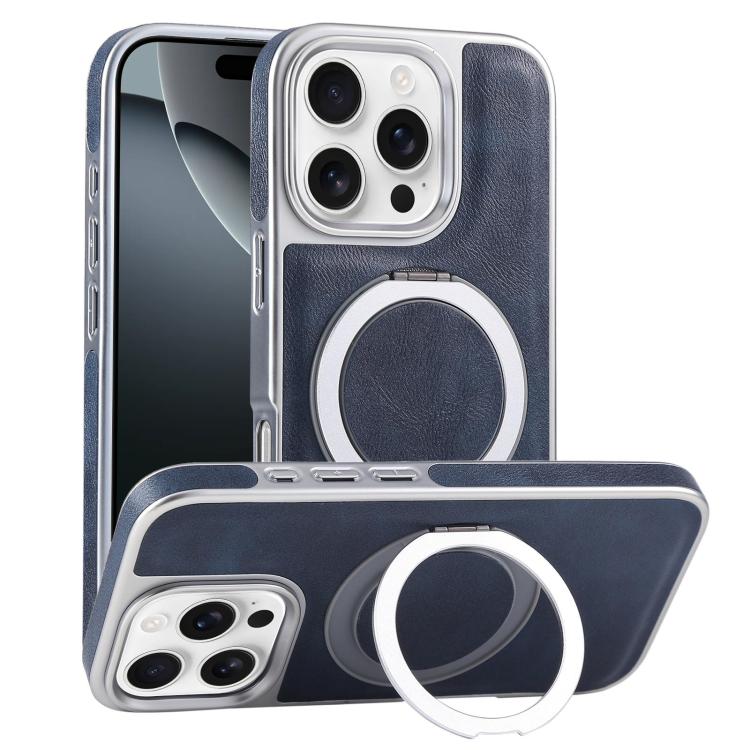 Plated Leather Grain Rotation MagSafe Holder Phone Case, For iPhone 16 Pro Max, For iPhone 16 Pro, For iPhone 16 Plus, For iPhone 16 Apple Accessories engpla5083 iPhone 16 Pro Max - APEXEL INDIA - Mobile Lens - Mobile Camera Lens - Cellphone Accessories - Phone Lens - Smartphone Lens