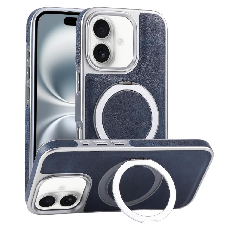 Plated Leather Grain Rotation MagSafe Holder Phone Case, For iPhone 16 Pro Max, For iPhone 16 Pro, For iPhone 16 Plus, For iPhone 16 Apple Accessories engpla5083 iPhone 16 Pro Max - APEXEL INDIA - Mobile Lens - Mobile Camera Lens - Cellphone Accessories - Phone Lens - Smartphone Lens