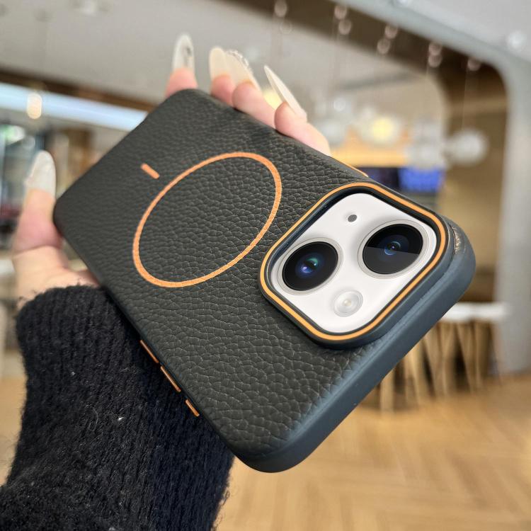 Orange Ring MagSafe Litchi Grain TPU Phone Case, For iPhone 14 Plus, For iPhone 14, For iPhone 14 Pro, For iPhone 14 Pro Max Apple Accessories engora5129 iPhone 14 Plus - APEXEL INDIA - Mobile Lens - Mobile Camera Lens - Cellphone Accessories - Phone Lens - Smartphone Lens