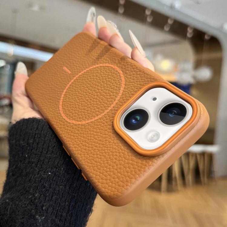 Orange Ring MagSafe Litchi Grain TPU Phone Case, For iPhone 15 Pro Max, For iPhone 15 Pro, For iPhone 15 Plus, For iPhone 15 Apple Accessories engora5119 iPhone 15 Pro Max - APEXEL INDIA - Mobile Lens - Mobile Camera Lens - Cellphone Accessories - Phone Lens - Smartphone Lens
