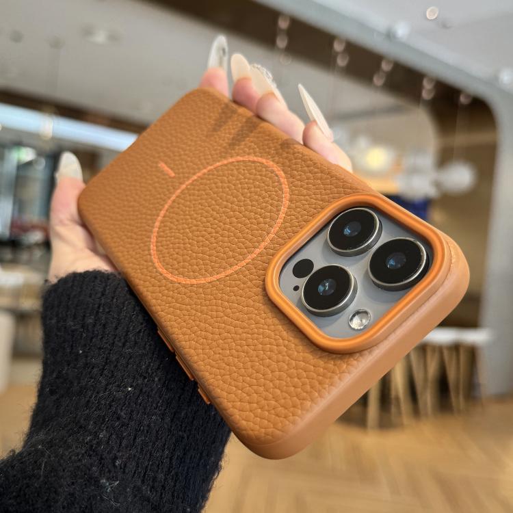 Orange Ring MagSafe Litchi Grain TPU Phone Case, For iPhone 16 Pro Max, For iPhone 16 Pro, For iPhone 16 Plus, For iPhone 16 Apple Accessories engora5118 iPhone 16 Pro Max - APEXEL INDIA - Mobile Lens - Mobile Camera Lens - Cellphone Accessories - Phone Lens - Smartphone Lens