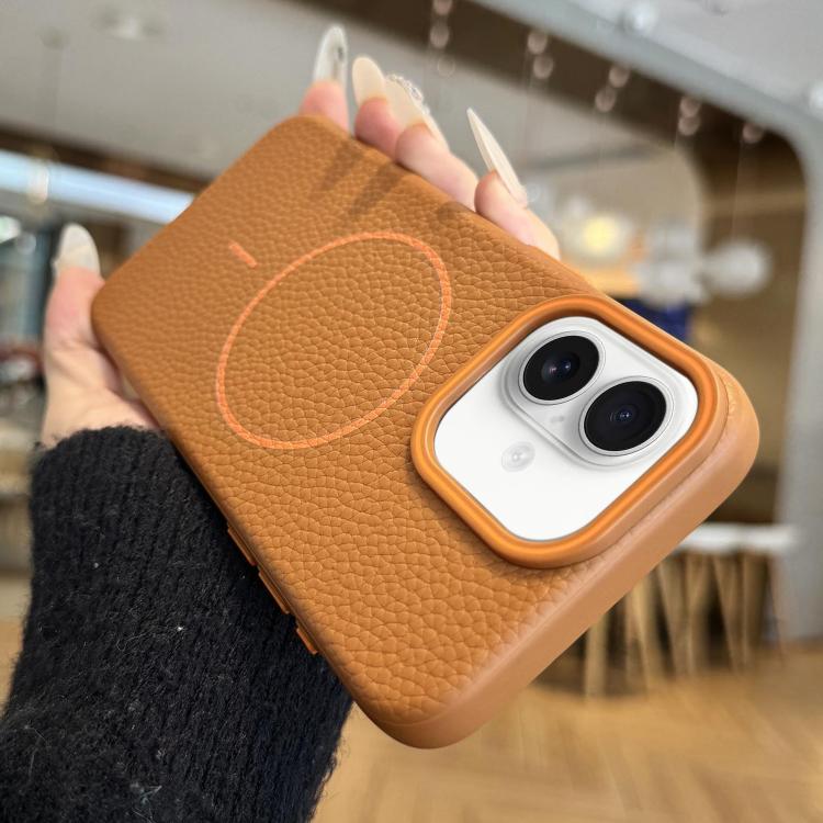 Orange Ring MagSafe Litchi Grain TPU Phone Case, For iPhone 16 Pro Max, For iPhone 16 Pro, For iPhone 16 Plus, For iPhone 16 Apple Accessories engora5118 iPhone 16 Pro Max - APEXEL INDIA - Mobile Lens - Mobile Camera Lens - Cellphone Accessories - Phone Lens - Smartphone Lens