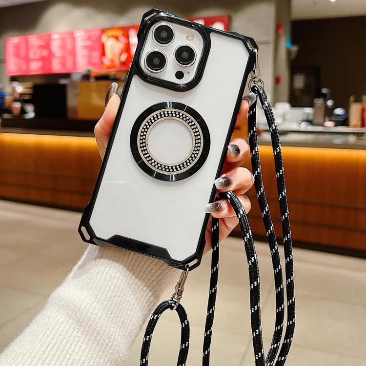 Traveler Crossbody Lanyard MagSafe Four-corner TPU Clear Phone Case, For iPhone 14 Plus, For iPhone 14, For iPhone 14 Pro, For iPhone 14 Pro Max, For iPhone 13 Pro Max, For iPhone 13 Pro, For iPhone 13, For iPhone 12 Apple Accessories engtra5127 iPhone 14 Plus - APEXEL INDIA - Mobile Lens - Mobile Camera Lens - Cellphone Accessories - Phone Lens - Smartphone Lens