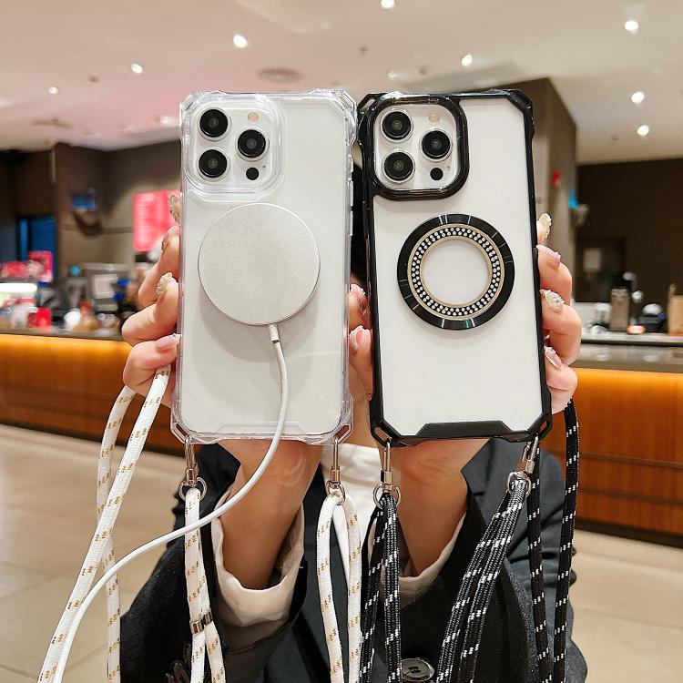 Traveler Crossbody Lanyard MagSafe Four-corner TPU Clear Phone Case, For iPhone 14 Plus, For iPhone 14, For iPhone 14 Pro, For iPhone 14 Pro Max, For iPhone 13 Pro Max, For iPhone 13 Pro, For iPhone 13, For iPhone 12 Apple Accessories engtra5127 iPhone 14 Plus - APEXEL INDIA - Mobile Lens - Mobile Camera Lens - Cellphone Accessories - Phone Lens - Smartphone Lens