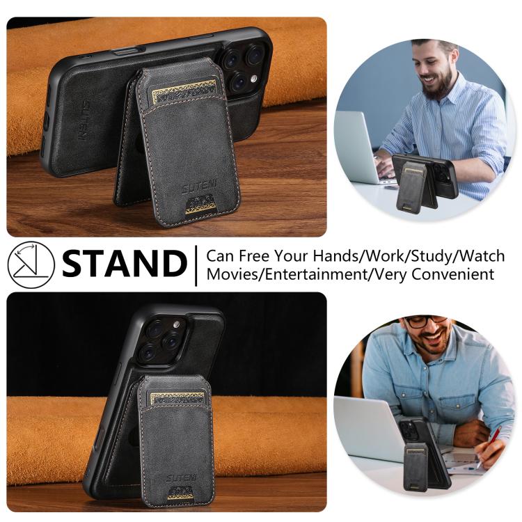 Suteni M5 Magnetic Card Bag MagSafe Leather Phone Case Apple Accessories engsut5789 iPhone 13 Pro Max Cases More iPhone Cases Suteni - Suteni - Mobile Lens - Mobile Camera Lens - Cellphone Accessories - Phone Lens - Smartphone Lens