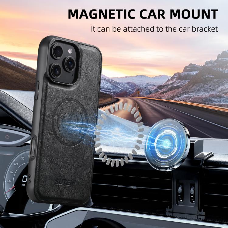 Suteni G5 Cowhide Leather MagSafe Magnetic Phone Case, For iPhone 14 Plus, For iPhone 14, For iPhone 14 Pro, For iPhone 14 Pro Max, For iPhone 13 Pro Max, For iPhone 13 Pro, For iPhone 13, For iPhone 12 Apple Accessories engsut5175 iPhone 14 Plus - Suteni - Mobile Lens - Mobile Camera Lens - Cellphone Accessories - Phone Lens - Smartphone Lens