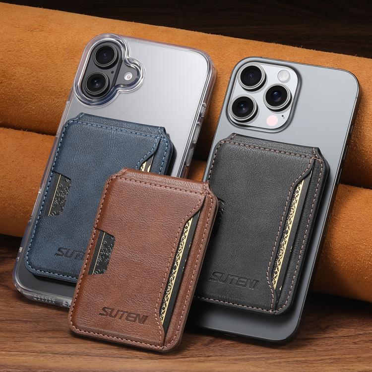 Suteni S3 Cowhide Textured MagSafe Magnetic Card Case, S3 Apple Accessories engsut5557 Gadgets - Suteni - Mobile Lens - Mobile Camera Lens - Cellphone Accessories - Phone Lens - Smartphone Lens