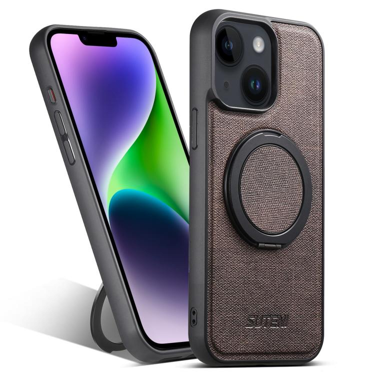 Suteni G3 360 Rotation Holder MagSafe Denim Leather Back Phone Case, For iPhone 14 Plus, For iPhone 14, For iPhone 14 Pro, For iPhone 14 Pro Max, For iPhone 13 Pro Max, For iPhone 13 Pro, For iPhone 13, For iPhone 12 Apple Accessories engsut5304 iPhone 14 Plus - Suteni - Mobile Lens - Mobile Camera Lens - Cellphone Accessories - Phone Lens - Smartphone Lens