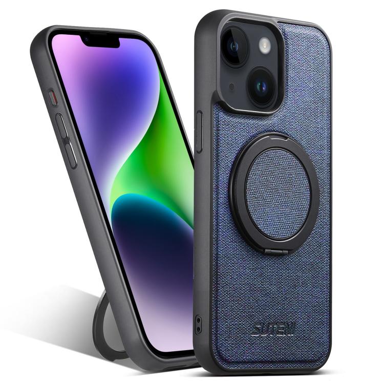 Suteni G3 360 Rotation Holder MagSafe Denim Leather Back Phone Case, For iPhone 14 Plus, For iPhone 14, For iPhone 14 Pro, For iPhone 14 Pro Max, For iPhone 13 Pro Max, For iPhone 13 Pro, For iPhone 13, For iPhone 12 Apple Accessories engsut5304 iPhone 14 Plus - Suteni - Mobile Lens - Mobile Camera Lens - Cellphone Accessories - Phone Lens - Smartphone Lens