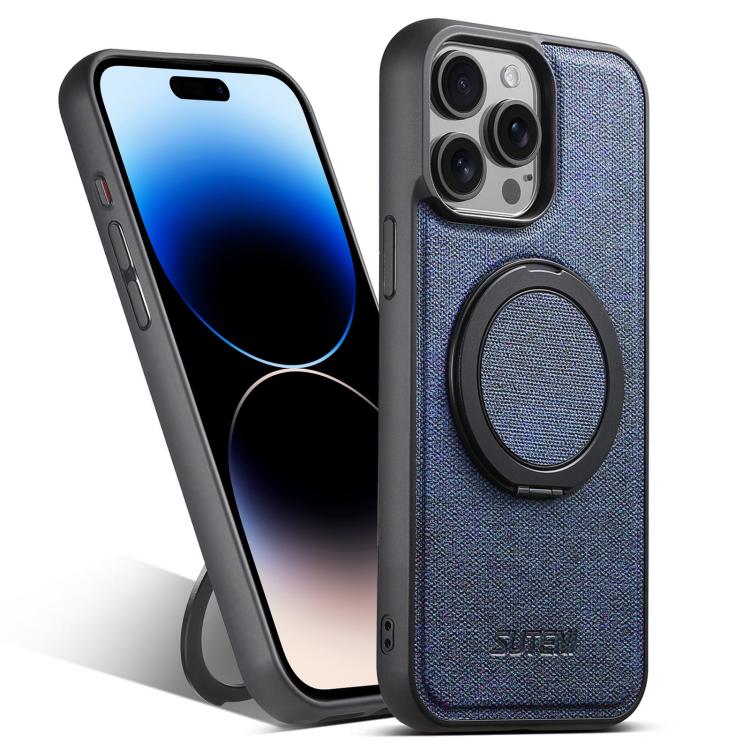 Suteni G3 360 Rotation Holder MagSafe Denim Leather Back Phone Case, For iPhone 14 Plus, For iPhone 14, For iPhone 14 Pro, For iPhone 14 Pro Max, For iPhone 13 Pro Max, For iPhone 13 Pro, For iPhone 13, For iPhone 12 Apple Accessories engsut5304 iPhone 14 Plus - Suteni - Mobile Lens - Mobile Camera Lens - Cellphone Accessories - Phone Lens - Smartphone Lens