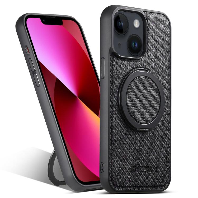 Suteni G3 360 Rotation Holder MagSafe Denim Leather Back Phone Case, For iPhone 14 Plus, For iPhone 14, For iPhone 14 Pro, For iPhone 14 Pro Max, For iPhone 13 Pro Max, For iPhone 13 Pro, For iPhone 13, For iPhone 12 Apple Accessories engsut5304 iPhone 14 Plus - Suteni - Mobile Lens - Mobile Camera Lens - Cellphone Accessories - Phone Lens - Smartphone Lens