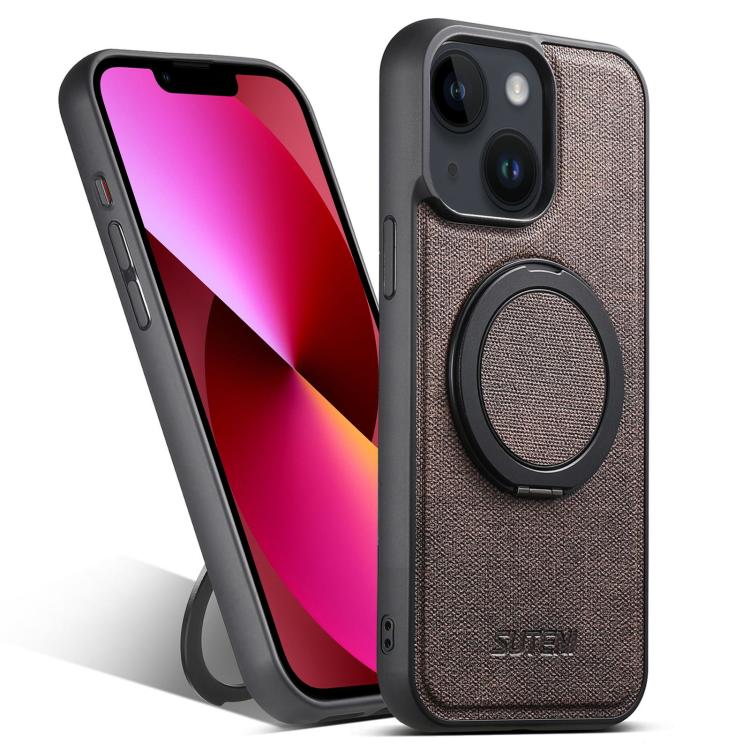 Suteni G3 360 Rotation Holder MagSafe Denim Leather Back Phone Case, For iPhone 14 Plus, For iPhone 14, For iPhone 14 Pro, For iPhone 14 Pro Max, For iPhone 13 Pro Max, For iPhone 13 Pro, For iPhone 13, For iPhone 12 Apple Accessories engsut5304 iPhone 14 Plus - Suteni - Mobile Lens - Mobile Camera Lens - Cellphone Accessories - Phone Lens - Smartphone Lens