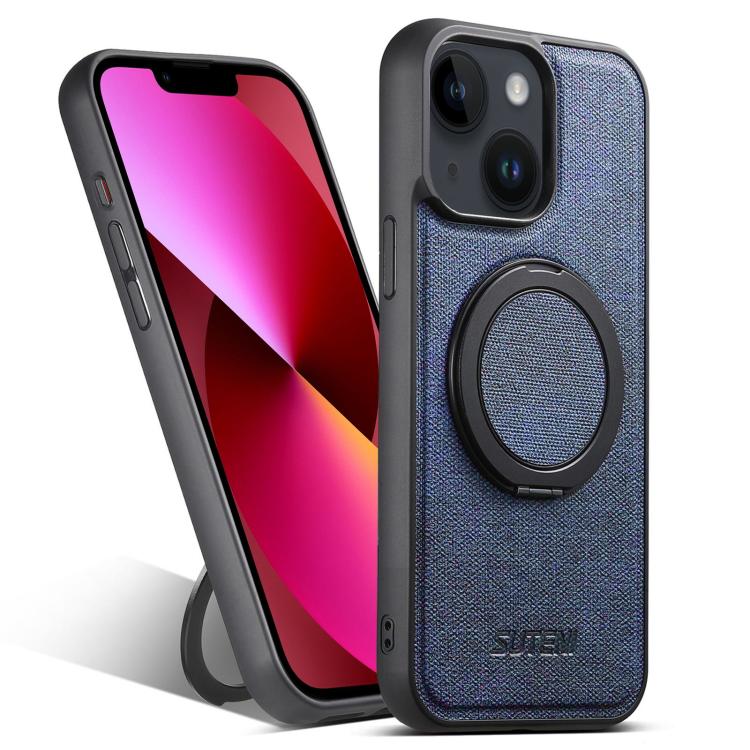 Suteni G3 360 Rotation Holder MagSafe Denim Leather Back Phone Case, For iPhone 14 Plus, For iPhone 14, For iPhone 14 Pro, For iPhone 14 Pro Max, For iPhone 13 Pro Max, For iPhone 13 Pro, For iPhone 13, For iPhone 12 Apple Accessories engsut5304 iPhone 14 Plus - Suteni - Mobile Lens - Mobile Camera Lens - Cellphone Accessories - Phone Lens - Smartphone Lens