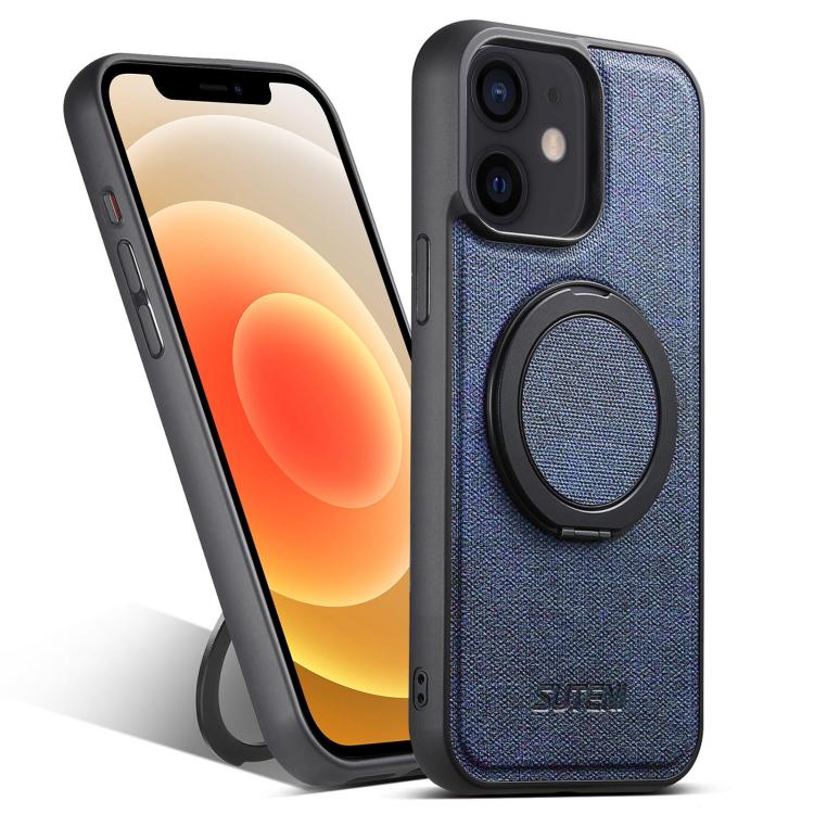 Suteni G3 360 Rotation Holder MagSafe Denim Leather Back Phone Case, For iPhone 14 Plus, For iPhone 14, For iPhone 14 Pro, For iPhone 14 Pro Max, For iPhone 13 Pro Max, For iPhone 13 Pro, For iPhone 13, For iPhone 12 Apple Accessories engsut5304 iPhone 14 Plus - Suteni - Mobile Lens - Mobile Camera Lens - Cellphone Accessories - Phone Lens - Smartphone Lens