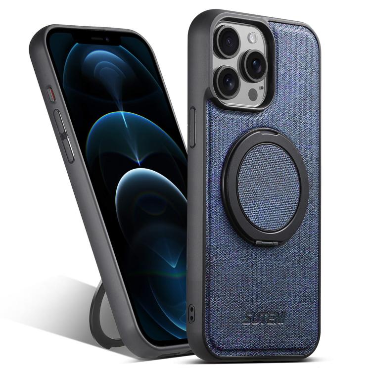 Suteni G3 360 Rotation Holder MagSafe Denim Leather Back Phone Case, For iPhone 12 Pro Max, For iPhone 12 Pro Apple Accessories engsut5264 More iPhone Cases - Suteni - Mobile Lens - Mobile Camera Lens - Cellphone Accessories - Phone Lens - Smartphone Lens