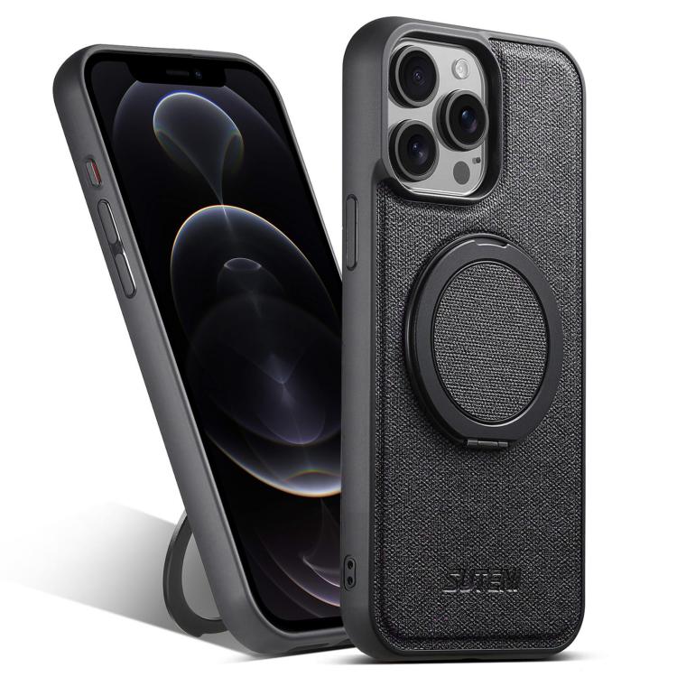 Suteni G3 360 Rotation Holder MagSafe Denim Leather Back Phone Case, For iPhone 12 Pro Max, For iPhone 12 Pro Apple Accessories engsut5264 More iPhone Cases - Suteni - Mobile Lens - Mobile Camera Lens - Cellphone Accessories - Phone Lens - Smartphone Lens