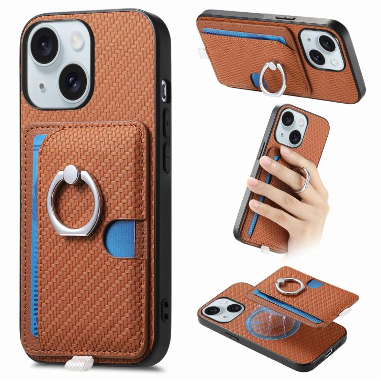 Carbon Fiber Ring Side Insert Card Bag MagSafe Phone Case, For iPhone 15, For iPhone 14 Plus, For iPhone 14, For iPhone 14 Pro Apple Accessories engcar5344 iPhone 15 - APEXEL INDIA - Mobile Lens - Mobile Camera Lens - Cellphone Accessories - Phone Lens - Smartphone Lens