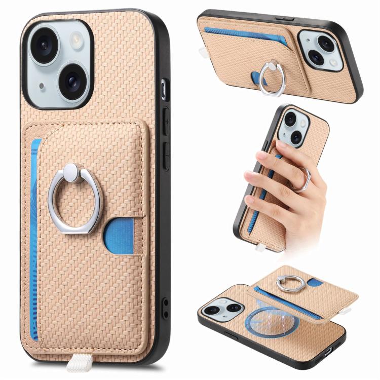 Carbon Fiber Ring Side Insert Card Bag MagSafe Phone Case, For iPhone 15, For iPhone 14 Plus, For iPhone 14, For iPhone 14 Pro Apple Accessories engcar5344 iPhone 15 - APEXEL INDIA - Mobile Lens - Mobile Camera Lens - Cellphone Accessories - Phone Lens - Smartphone Lens