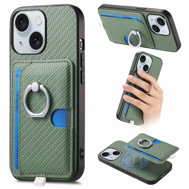 Carbon Fiber Ring Side Insert Card Bag MagSafe Phone Case, For iPhone 15, For iPhone 14 Plus, For iPhone 14, For iPhone 14 Pro Apple Accessories engcar5344 iPhone 15 - APEXEL INDIA - Mobile Lens - Mobile Camera Lens - Cellphone Accessories - Phone Lens - Smartphone Lens