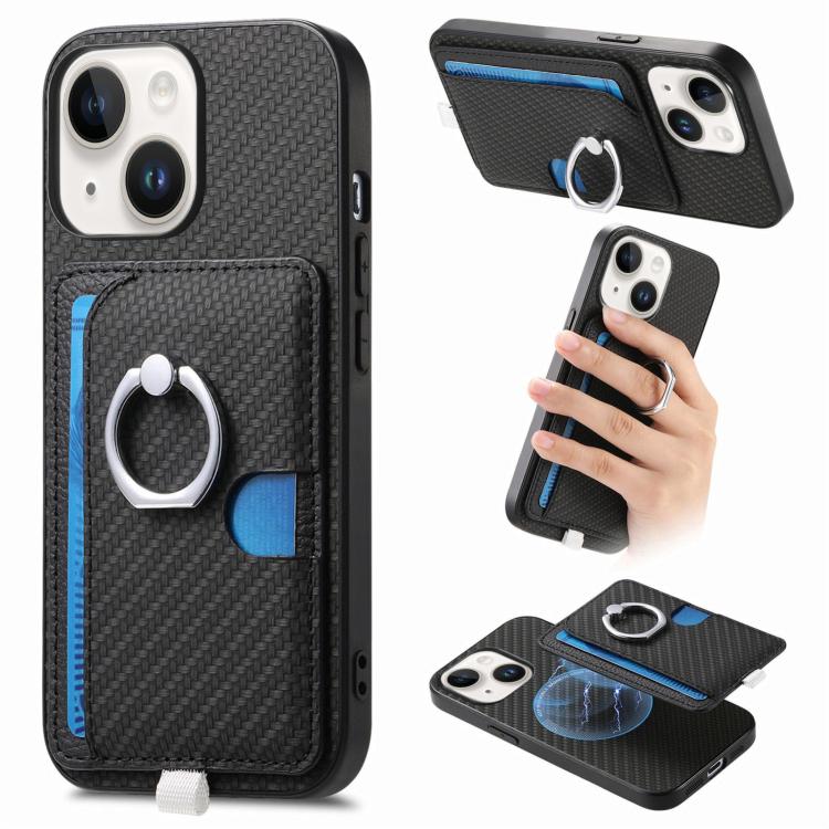 Carbon Fiber Ring Side Insert Card Bag MagSafe Phone Case, For iPhone 15, For iPhone 14 Plus, For iPhone 14, For iPhone 14 Pro Apple Accessories engcar5344 iPhone 15 - APEXEL INDIA - Mobile Lens - Mobile Camera Lens - Cellphone Accessories - Phone Lens - Smartphone Lens