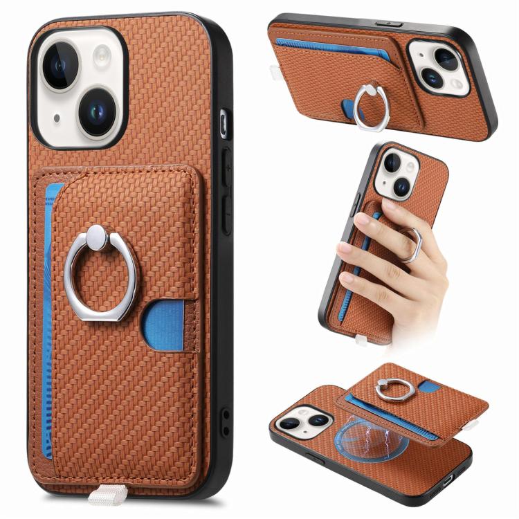 Carbon Fiber Ring Side Insert Card Bag MagSafe Phone Case, For iPhone 15, For iPhone 14 Plus, For iPhone 14, For iPhone 14 Pro Apple Accessories engcar5344 iPhone 15 - APEXEL INDIA - Mobile Lens - Mobile Camera Lens - Cellphone Accessories - Phone Lens - Smartphone Lens