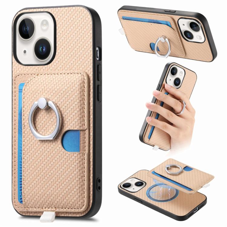 Carbon Fiber Ring Side Insert Card Bag MagSafe Phone Case, For iPhone 15, For iPhone 14 Plus, For iPhone 14, For iPhone 14 Pro Apple Accessories engcar5344 iPhone 15 - APEXEL INDIA - Mobile Lens - Mobile Camera Lens - Cellphone Accessories - Phone Lens - Smartphone Lens